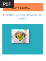 Recetario de Conformacion