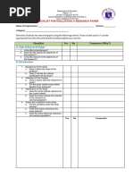 Checklist For Evaluating A Research Paper