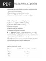 Scheduling Algorithms in Operating System