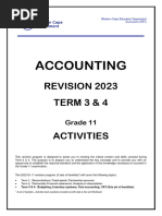 Accounting Grade 11 Revision Terms 3 and 4 - 2023