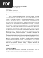 Atividade Principais Ideologias Presentes No Currículo Proposto em Minha Escola - Professor - Tutor - Disciplina - Currículo Escolar E Suas Ideologias Situação Na Aula - CURSANDO