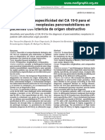 Sensibilidad y Especificidad Del CA 19-9 para El Diagnóstico de Neoplasias Pancreatobiliares en Pacientes Con Ictericia de Origen Obstructivo