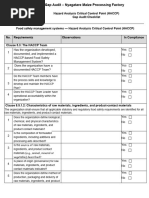 Checklist - HACCP