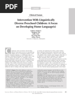 Intervention With Linguistically Diverse Preschool Children: A Focus On Developing Home Language(s)