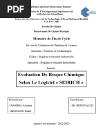 Mémoire de PFC Evaluation de Risque Chimique Selon Le Logiciel SEIRICH