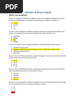 (Quiz) Statistics in Finance