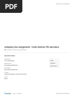 Company Law Assignment Vivek Sharma 7th Sem