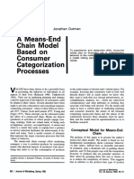 A Means-End Chain Model Based On Consumer Categorization Processes