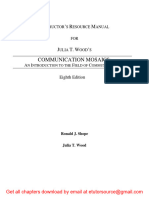 Solutions Manual For Communication Mosaics An Introduction To The Field of Communication, 8e Julia T. Wood