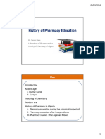 Cour 8 - History of Pharmacy Education