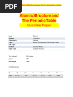 Atomic Structure and The Periodic Table: Question Paper