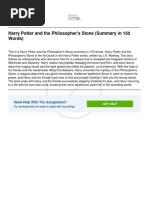 Harry Potter and The Philosophers Stone (Summary in 150 Words)