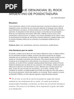 VOCES QUE DENUNCIAN - EL ROCK ARGENTINO DE POSDICTADURA-Berenguel