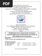 Modélisation de La Croissance Des Moisissures Mycotoxinogènes Dans L'alimentation de Volaille Cas de La Wilaya de Ain Temouchent