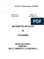 Matematici Aplicate in Economie Pentru IDD