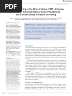 CA A Cancer J Clinicians - 2019 - Smith - Cancer Screening in The United States 2019 A Review of Current American Cancer