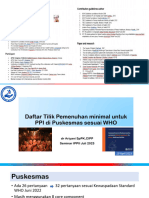 Daftar Tilik Pemenuhan Minimal Untuk PPI Di Puskesmas