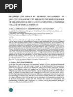 Examining The Impact of Diversity Management On Employee Engagement in Terms of The Mediating Role of Organizational Trust Among Employees at Mashhad College of Medical Sciences