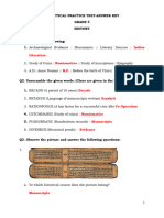 Grade 5 - History Analytical Practice Test - Answer Key