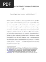 Capital Structure and Financial Performance: Evidence From India