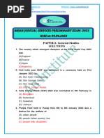 Answer Key GS Paper Bihar Judiciary 2023