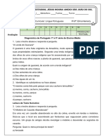 Avaliação Diagnóstica PORTUGUÊS 8º Ano