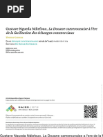 Article Sur La Douane Camerounaise À L'ère de La Facilitation Des Échanges Commerciaux