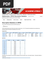 SPSS Descriptive Statistics - Mathematics - Learning and Teaching at University of Suffolk