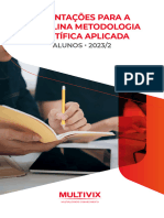 Orientações - Metodologia Científica Aplicada - Alunos 2023-2