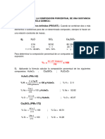 Composición Porcentual y Formulas Empiricas y Moleculares