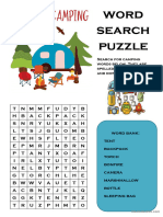 Camping Word Search Puzzle