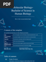 Molecular Biology Bachelor of Science in Human Biology