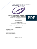 Diferencias Que Existen Entre Los Planes Estrategicos y Los Planes Operativos.