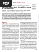 Dynamic Changes in Glioma Macrophage Populations After Radiotherapy Reveal CSF-1R Inhibition As A Strategy To Overcome Resistance