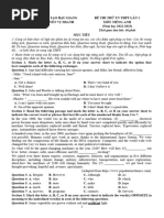 26. (Sau MH) Đề thi thử TN THPT 2023 - Môn Tiếng Anh - Chuyên Vị Thanh - Hậu Giang - Lần 1 - File word có lời giải