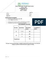 Geography Form 1 - Marking Scheme