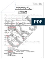 Sem - III Business Mathematics Yearly Paper