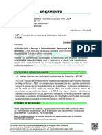 1° Orçamento - MD Brisamar 01 Construções Spe Ltda