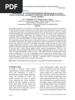 Assessment of Youth Empowerment Programme As Viable Policy For Rural Agrarian Community Development in Katsina State, Nigeria