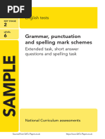 ks2 English 2013 Level 6 Specimen Grammar Punctuation Spelling Marking Scheme