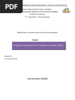 Cours 1 Propriétés Dynamiques de La Machine À Courant Continu