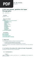 2.33 Les Styles, Gestion Du Type Paragraphe - Le Traitement de Texte