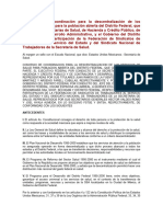 CONVENIO de Coordinación para La Descentralización de Los Servicios de Salud para La Población Abierta Del Distrito Federal - 000