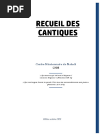 Recueil Des Cantiques Centre Missionnaire de MATADI