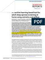 A Machine Learning-Based Test For Adult Sleep Apnoea Screening at Home Using Oximetry and Airflow