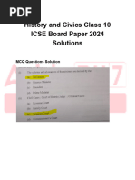 ICSE Class 10 History Civics Question Paper 2024 PDF Download