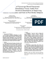 Comparison of Gyroscope Based Functional Electrical Stimulation Versus Ankle Foot Orthosis With Electrical Stimulation On Improving Muscle Performance and Gait in Post Stroke Subjects