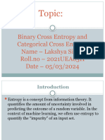 Binary Cross Entropy and Categorical Cross Entropy