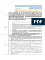 MBA - Sem4 - Business Law & Ethics - Course Syllabus