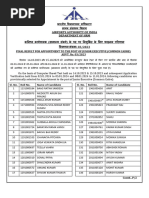 Airports Authority Of India Department Of Hrm कननष्ठ काययपालक (सामान्य संिगय) के पद पर ननयुक्तत के ललए फाइनल पररणाम विज्ञापन संख्या: 03/2023